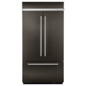 KitchenAid Standard-Depth 24.2-cu ft 3 -Door Built-In French Door Refrigerator with Ice Maker ( Black Stainless with PRINTSHIELD ) ENERGY STAR Certified