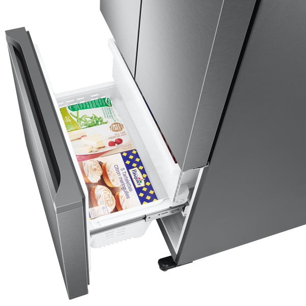 Samsung Counter-Depth 17.5-cu ft 3 -Door Smart Compatible French Door Refrigerator with Ice Maker ( Fingerprint Resistant Stainless Steel ) ENERGY STAR Certified