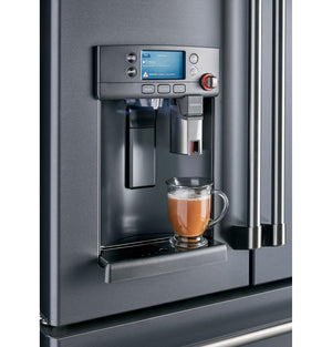 Cafe Counter-Depth Keurig K-Cup Brewing 22.2-cu ft 3 -Door Smart Compatible French Door Refrigerator with Ice Maker with Water and Ice Dispenser ( Stainless Steel ) ENERGY STAR Certified