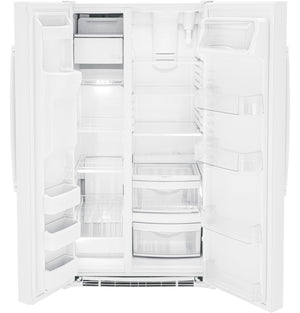 GE 25.3-cu ft Side-by-Side Refrigerator with Ice Maker ,Water and Ice Dispenser ( White ) ENERGY STAR Certified