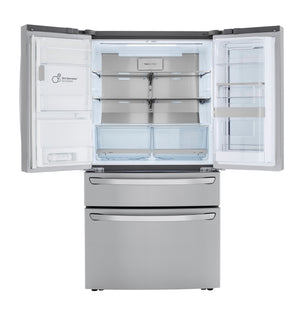 LG Counter-Depth Craft Ice 22.5-cu ft 4.0 -Door Smart Compatible French Door Refrigerator with Dual Ice Maker with Water and Ice Dispenser and Door within Door ( PrintProof Stainless Steel ) ENERGY STAR Certified