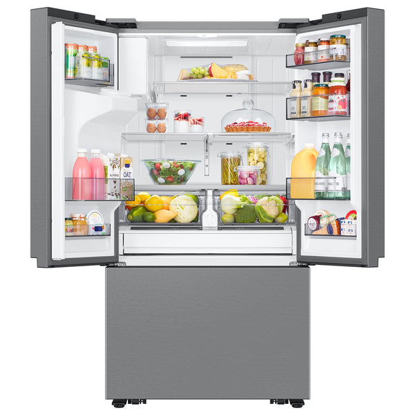 Samsung Standard-Depth Mega Capacity 30.5-cu ft 3 -Door Smart Compatible French Door Refrigerator with Ice Maker with Water and Ice Dispenser ( Fingerprint Resistant Stainless Steel ) ENERGY STAR Certified