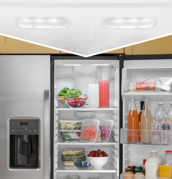 GE 23-cu ft Side-by-Side Refrigerator with Ice Maker ,Water and Ice Dispenser ( Stainless Steel )