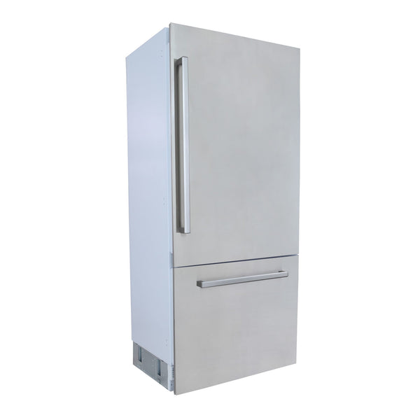 Kucht 19.8-cu ft Counter-Depth Built-In Bottom-Freezer Refrigerator with Ice Maker ( White ) ENERGY STAR Certified