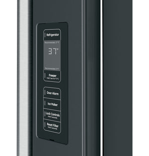 Cafe Counter-Depth 23.1-cu ft 3 -Door Smart Compatible French Door Refrigerator with Ice Maker with Water Dispenser ( Matte Black ) ENERGY STAR Certified