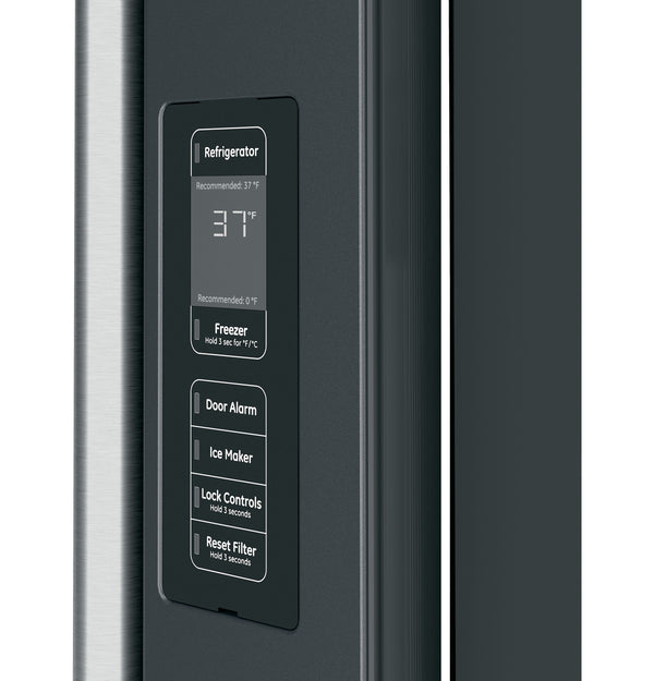 Cafe Counter-Depth 23.1-cu ft 3 -Door Smart Compatible French Door Refrigerator with Ice Maker with Water Dispenser ( Matte Black ) ENERGY STAR Certified