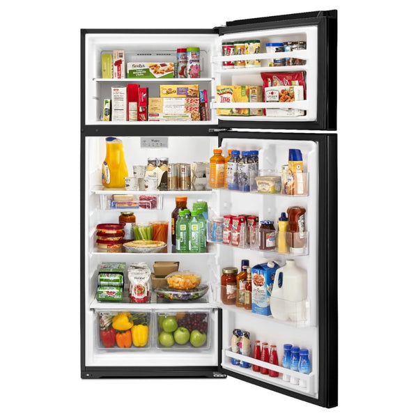 Whirlpool Flexible Storage Bin 17.6-cu ft Top-Freezer Refrigerator ( Black )