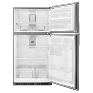 Whirlpool 21.3-cu ft Top-Freezer Refrigerator ( Monochromatic Stainless Steel )
