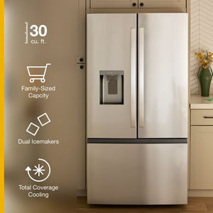Whirlpool Standard-Depth 29.58-cu ft 3 -Door French Door Refrigerator with Dual Ice Maker with Water and Ice Dispenser ( White ) ENERGY STAR Certified