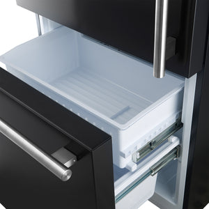 FORNO Milano Espresso 17.2-cu ft Counter-Depth Bottom-Freezer Refrigerator with Ice Maker ( Black ) ENERGY STAR Certified