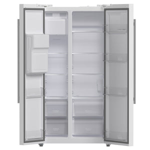 FORNO Salerno 20-cu ft Counter-Depth Side-by-Side Refrigerator with Ice Maker ,Water and Ice Dispenser ( White ) ENERGY STAR Certified