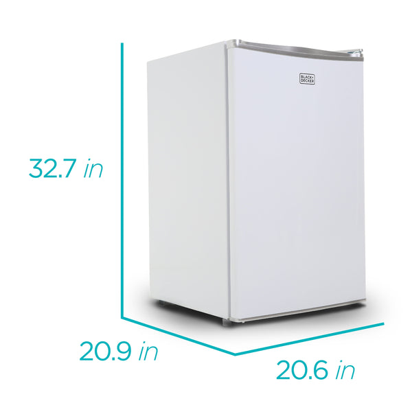 BLACK+DECKER 4.3-cu ft Mini Fridge with Freezer ( White ) Garage Ready ENERGY STAR