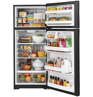GE 17.5-cu ft Top-Freezer Refrigerator ( Black ) ENERGY STAR Certified