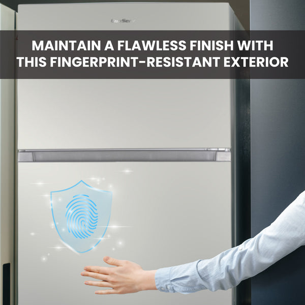 ConServ Reversible Door with Built-in Ice Maker 18-cu ft Top-Freezer Refrigerator with Ice Maker ( Stainless ) ENERGY STAR Certified
