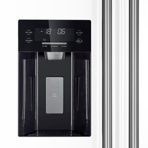 FORNO Salerno 20-cu ft Counter-Depth Side-by-Side Refrigerator with Ice Maker ,Water and Ice Dispenser ( White ) ENERGY STAR Certified