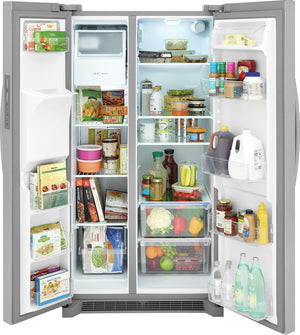 Frigidaire 25.6-cu ft Side-by-Side Refrigerator with Ice Maker ,Water and Ice Dispenser ( Stainless steel ) ENERGY STAR Certified