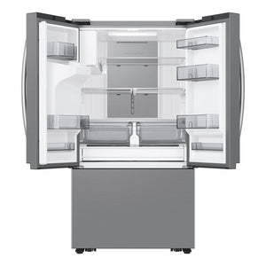 Samsung Standard-Depth Mega Capacity Family Hub 30-cu ft 3 -Door Smart Compatible French Door Refrigerator Triple with Water and Ice Dispenser ( Fingerprint Resistant Stainless Steel ) ENERGY STAR Certified