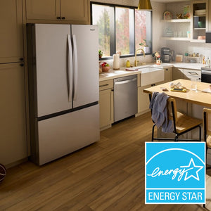 Whirlpool Standard-Depth 30.52-cu ft 3 -Door French Door Refrigerator with Ice Maker with Water Dispenser ( Fingerprint Resistant Stainless Finish ) ENERGY STAR Certified