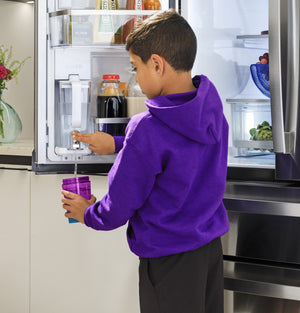 GE Profile Standard-Depth 28-cu ft 4 -Door Smart Compatible French Door Refrigerator with Ice Maker with Water Dispenser and Door within Door ( Fingerprint-resistant Stainless Steel ) ENERGY STAR Certified