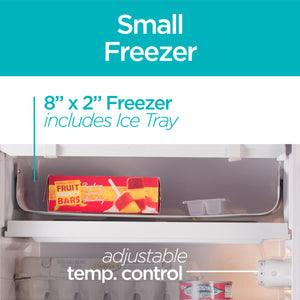 BLACK+DECKER 4.3-cu ft Mini Fridge with Freezer ( White ) Garage Ready ENERGY STAR