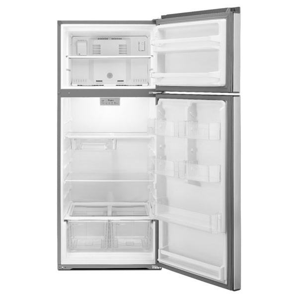Whirlpool Flexible Storage Bin 17.6-cu ft Top-Freezer Refrigerator ( Fingerprint Resistant Metallic Steel )