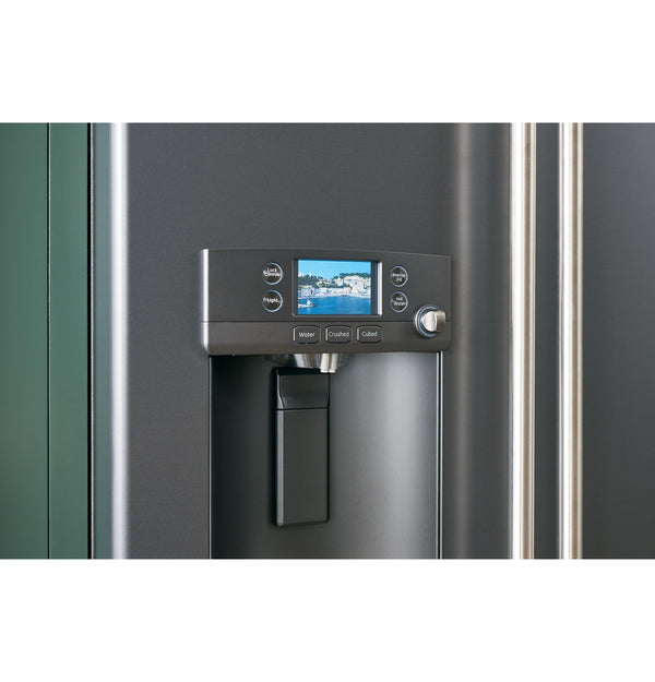 Cafe Counter-Depth 22.2-cu ft 3 -Door Smart Compatible French Door Refrigerator with Ice Maker with Water and Ice Dispenser ( Matte Black ) ENERGY STAR Certified