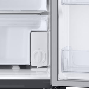 Samsung 28-cu ft Side-by-Side Refrigerator Smart Compatible with Ice Maker with Ice Dispenser ( Fingerprint Resistant Stainless Steel )