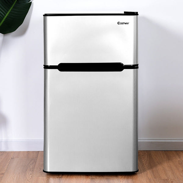 GZMR 3.2 cu ft Compact Stainless Steel Refrigerator 3.2-cu ft with Freezer ( Gray )