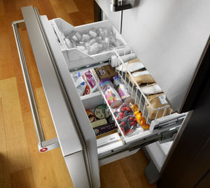 KitchenAid Counter-Depth 21.9000-cu ft 3 -Door French Door Refrigerator with Ice Maker with Water Dispenser ( Stainless steel )