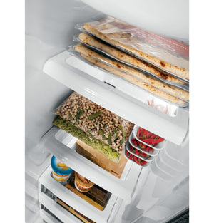 GE Profile 21.9-cu ft Counter-Depth Side-by-Side Refrigerator with Ice Maker ,Water and Ice Dispenser ( Stainless Steel )