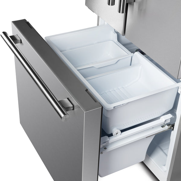 FORNO Standard-Depth 17.5-cu ft 3 -Door French Door Refrigerator with Ice Maker with Ice Dispenser ( Stainless Steel )