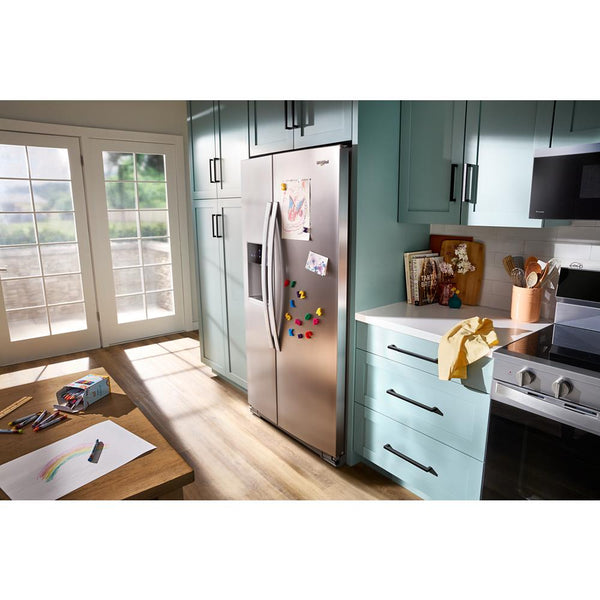 Whirlpool 20.85-cu ft Side-by-Side Refrigerator with Ice Maker ,Water and Ice Dispenser ( Fingerprint Resistant Stainless Finish )