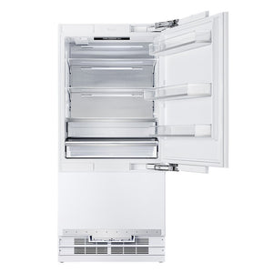 Kucht 19.8-cu ft Counter-Depth Built-In Bottom-Freezer Refrigerator with Ice Maker ( White ) ENERGY STAR Certified