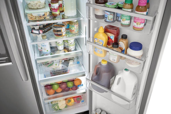 Frigidaire Gallery 22.3-cu ft Counter-Depth Side-by-Side Refrigerator with Ice Maker ,Water and Ice Dispenser ( Fingerprint Resistant Stainless Steel ) ENERGY STAR Certified