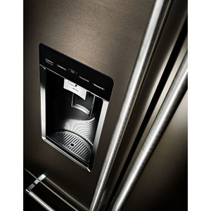 KitchenAid Counter-Depth 23.8-cu ft 3 -Door French Door Refrigerator with Ice Maker with Water and Ice Dispenser ( Black Stainless Steel with PRINTSHIELD Finish )