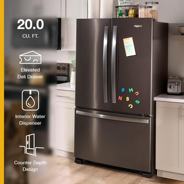 Whirlpool Counter-Depth 20-cu ft 3 -Door French Door Refrigerator with Ice Maker ( Stainless Steel ) ENERGY STAR Certified
