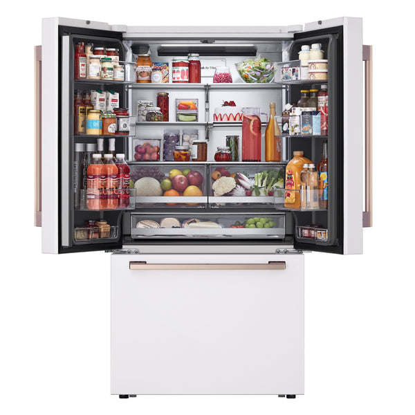 LG STUDIO Counter-Depth 26.5-cu ft 3 -Door Smart Compatible French Door Refrigerator with Ice Maker with Water Dispenser ( Essence White ) ENERGY STAR Certified