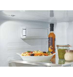 Cafe Standard-Depth Hot Water Dispenser 27.8-cu ft 3 -Door Smart Compatible French Door Refrigerator with Ice Maker with Water and Ice Dispenser ( Stainless Steel with Brushed Stainless Handles ) ENERGY STAR Certified
