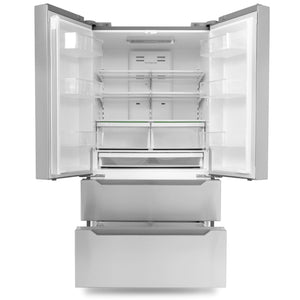 Cosmo Counter-Depth 22.5-cu ft 4 -Door French Door Refrigerator with Ice Maker ( Stainless steel ) ENERGY STAR Certified