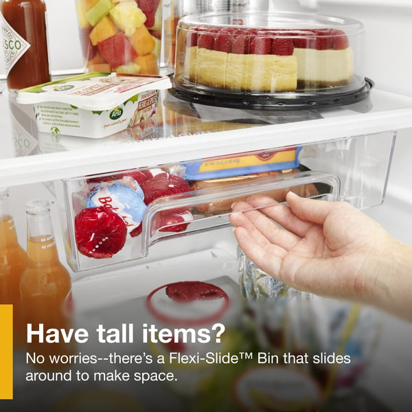 Whirlpool Flexible Storage Bin 17.6-cu ft Top-Freezer Refrigerator ( Monochromatic Stainless Steel )