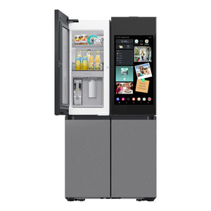 Samsung Bespoke Standard-Depth Family Hub 28.6-cu ft 4 -Door Smart Compatible French Door Refrigerator with Dual Ice Maker with Water Dispenser and Door within Door ( Stainless steel ) ENERGY STAR Certified