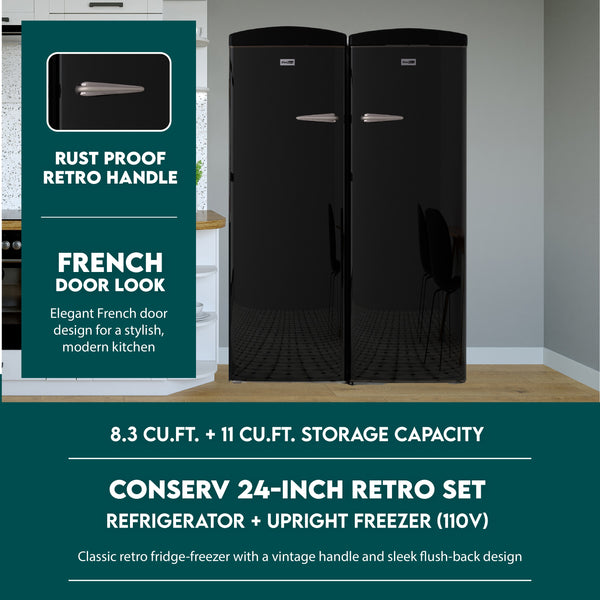 ConServ 19.42-cu ft Counter-Depth Side-by-Side Refrigerator ( Black )