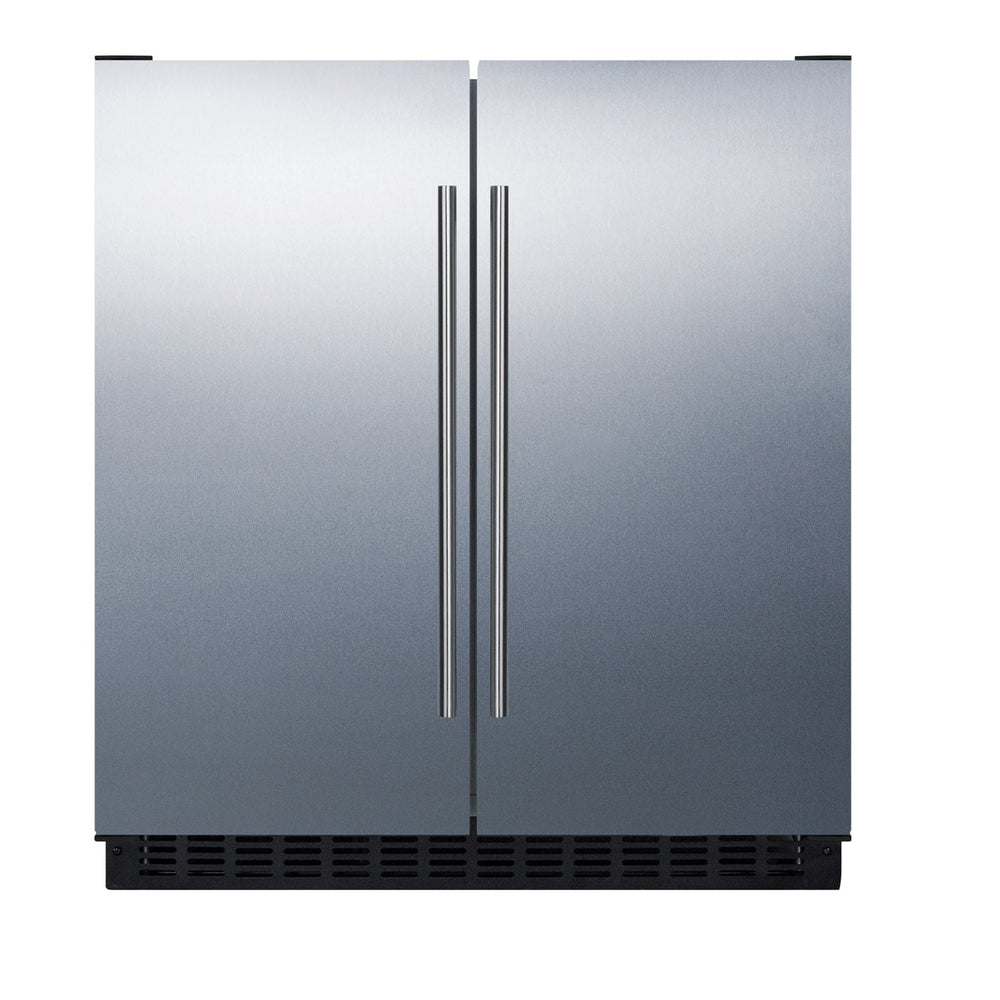 Summit Appliance 5.4-cu ft Built-In Mini Fridge with Freezer ( Stainless steel door and black cabinet )