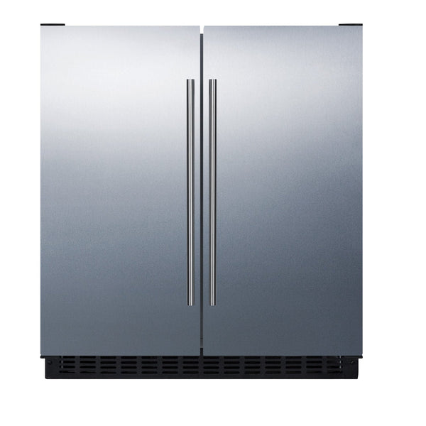 Summit Appliance 5.4-cu ft Built-In Mini Fridge with Freezer ( Stainless steel door and black cabinet )