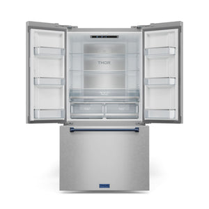 Thor Kitchen Counter-Depth Gordon Ramsay Series 20.3-cu ft 3 -Door French Door Refrigerator with Ice Maker with Ice Dispenser ( Stainless Steel with Navy Accents ) ENERGY STAR Certified