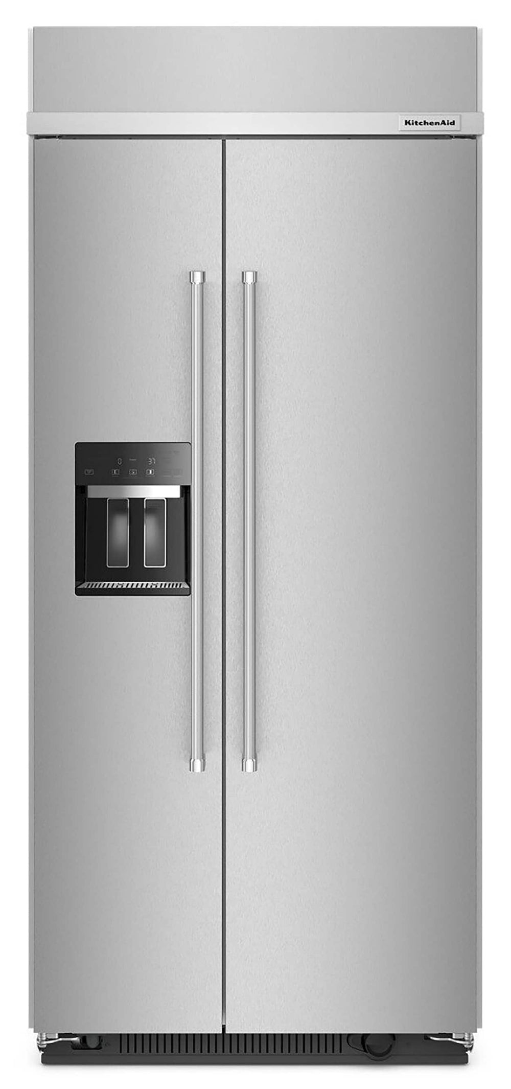 KitchenAid 20.8-cu ft Counter-Depth Side-by-Side Refrigerator Built-In ,Water and Ice Dispenser ( Stainless Steel )