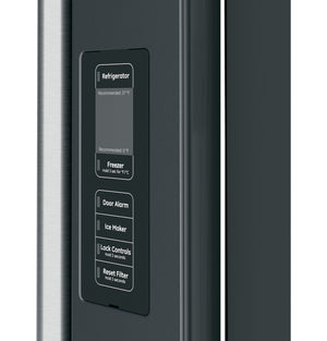 Cafe Counter-Depth 23.1-cu ft 3 -Door Smart Compatible French Door Refrigerator with Ice Maker with Water Dispenser ( Matte Black ) ENERGY STAR Certified