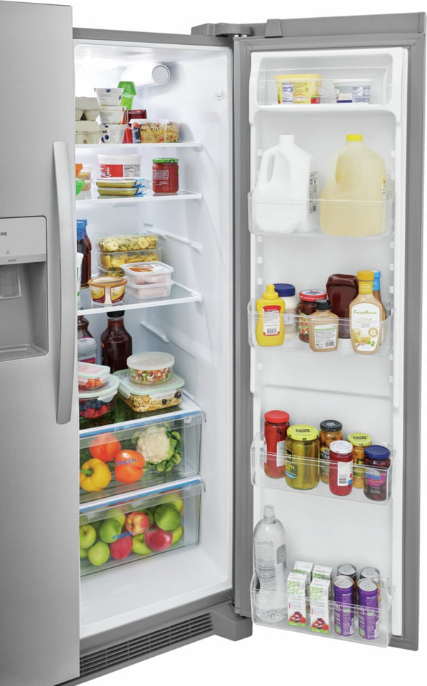 Frigidaire 25.6-cu ft Side-by-Side Refrigerator with Ice Maker ,Water and Ice Dispenser ( Fingerprint Resistant Stainless Steel ) ENERGY STAR Certified