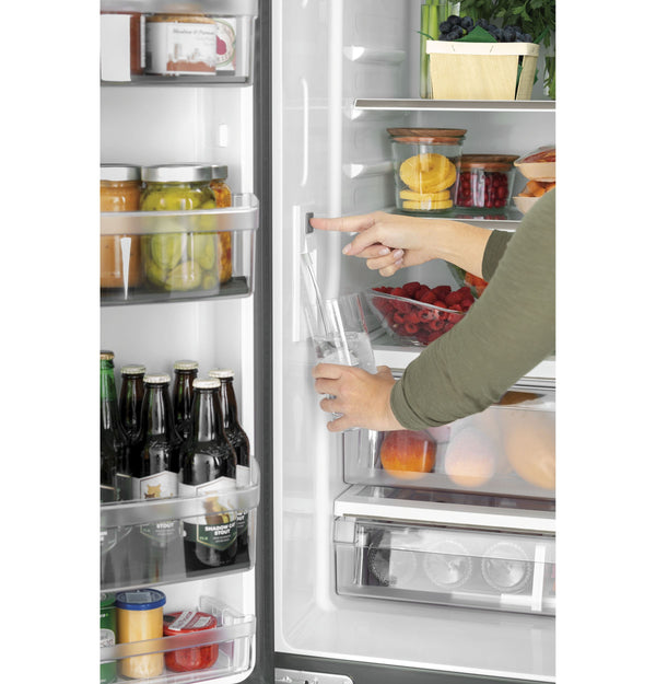 Cafe Counter-Depth 18.6-cu ft 3 -Door French Door Refrigerator with Ice Maker with Water Dispenser ( Matte Black ) ENERGY STAR Certified