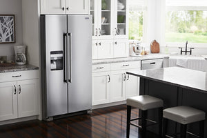 Maytag 24.5-cu ft Side-by-Side Refrigerator with Ice Maker ,Water and Ice Dispenser ( Fingerprint Resistant Stainless Steel )
